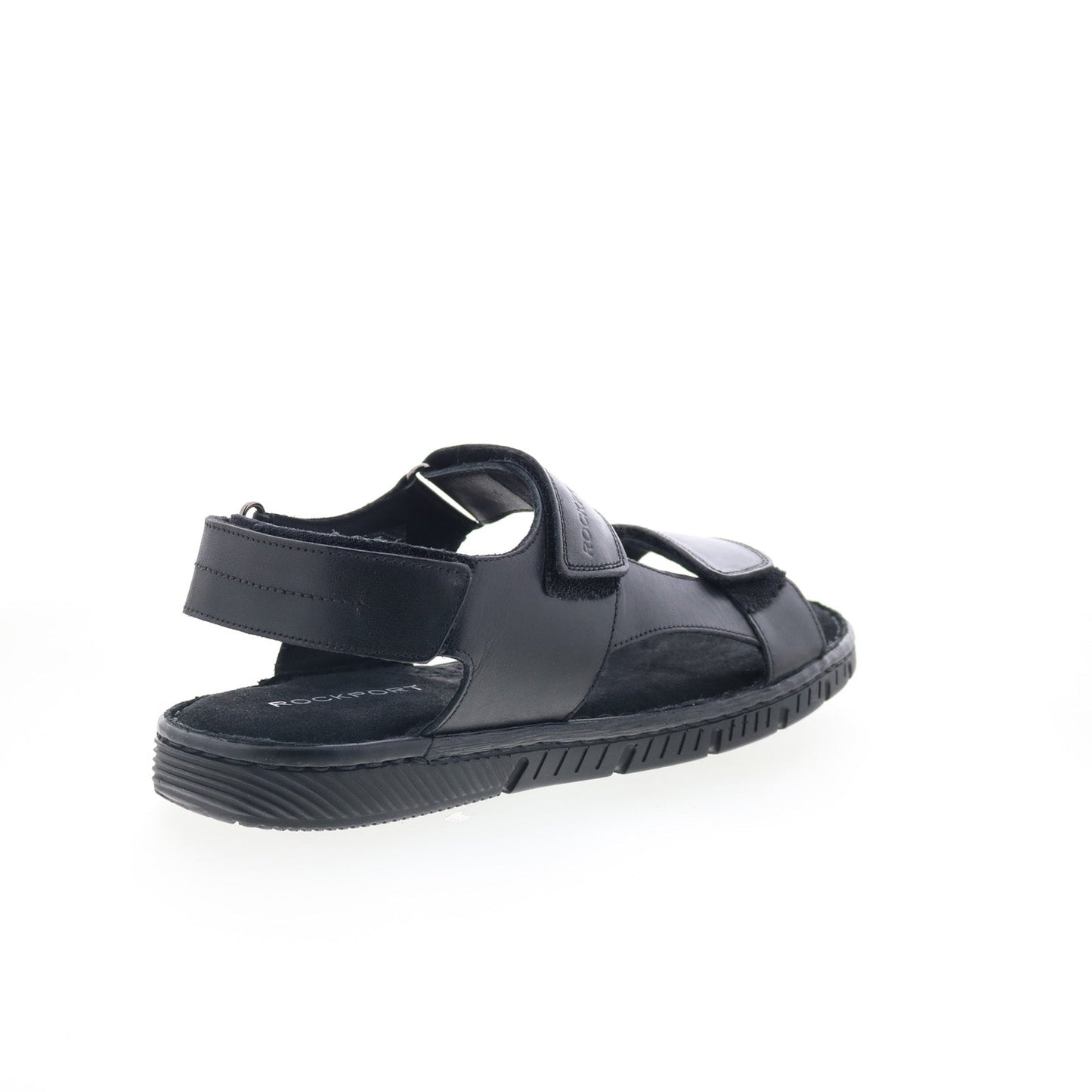 Rockport Jhett RMJHETT Mens Black Leather Strap Sport Sandals Shoes