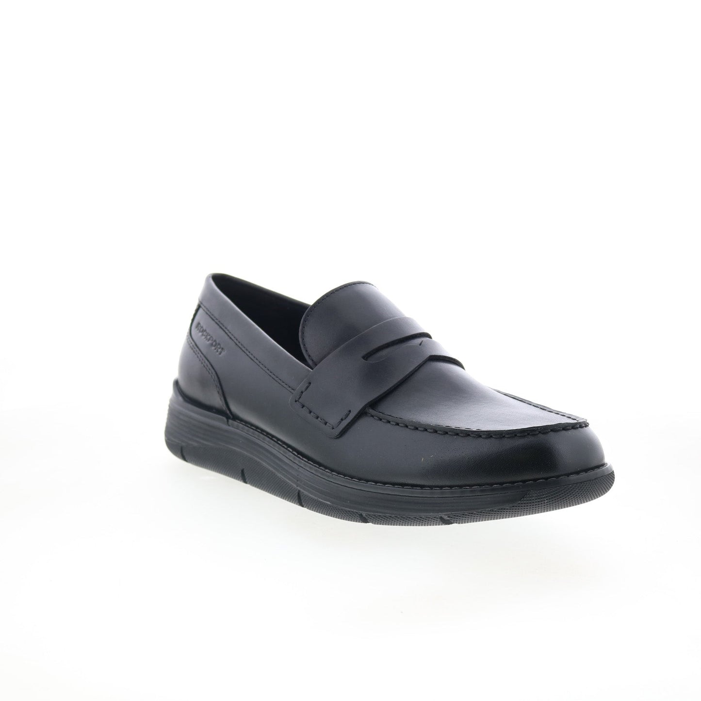 Rockport Liam RMLIAM Mens Black Wide Leather Loafers & Slip Ons Penny Shoes