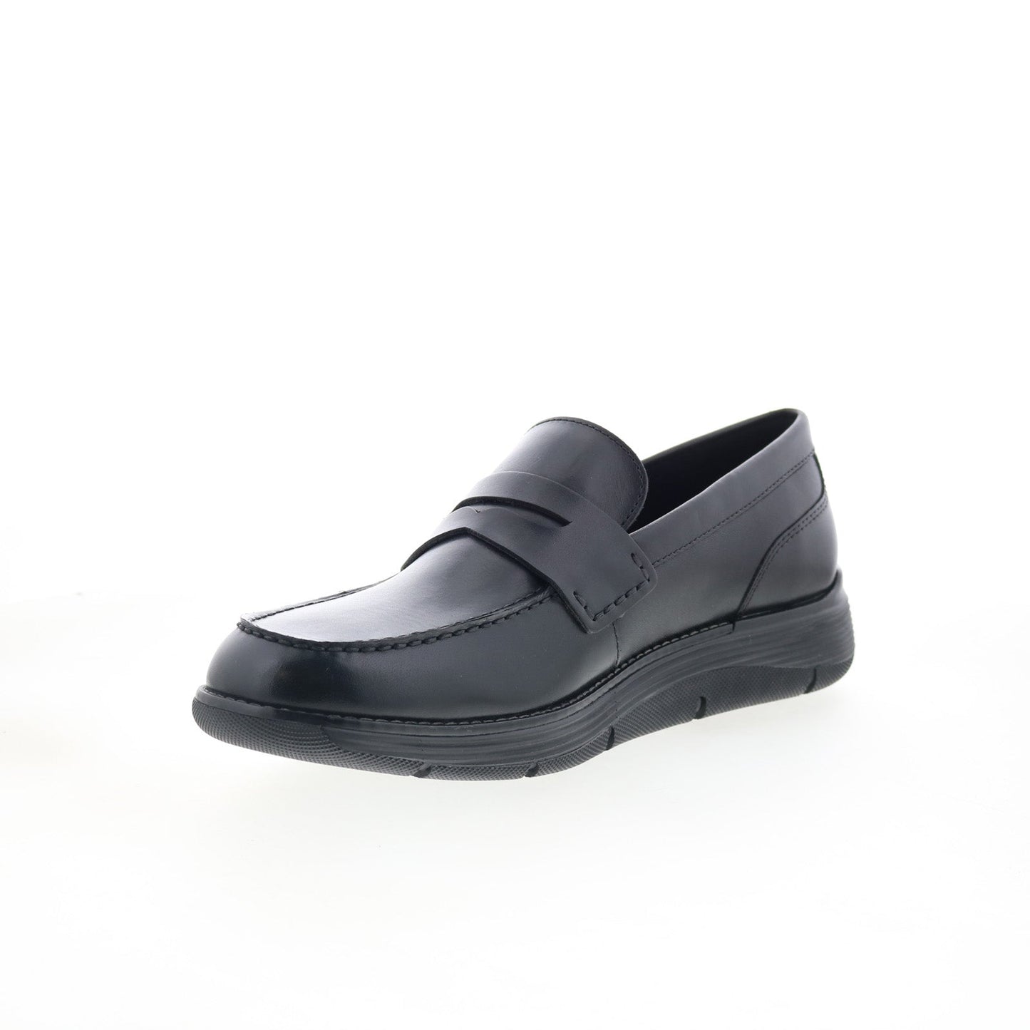 Rockport Liam RMLIAM Mens Black Wide Leather Loafers & Slip Ons Penny Shoes
