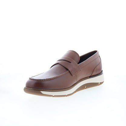 Rockport Liam RMLIAM Mens Brown Leather Loafers & Slip Ons Penny Shoes