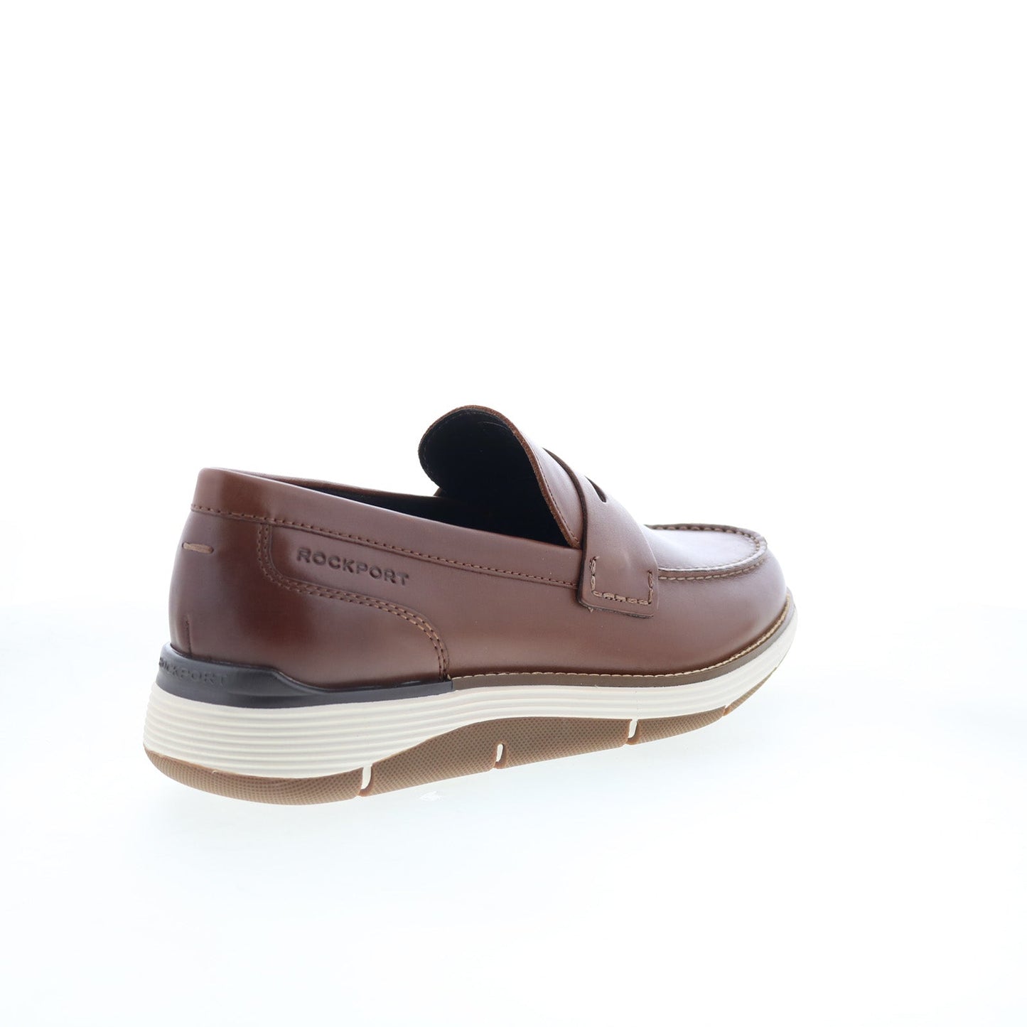Rockport Liam RMLIAM Mens Brown Leather Loafers & Slip Ons Penny Shoes