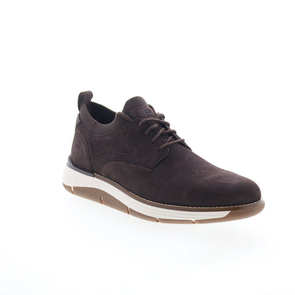 Rockport Lukah 2 Mens Brown Wide Leather Lace Up Lifestyle Sneakers Shoes