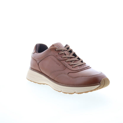 Rockport Weston Mens Brown Wide Leather Lace Up Lifestyle Sneakers Shoes