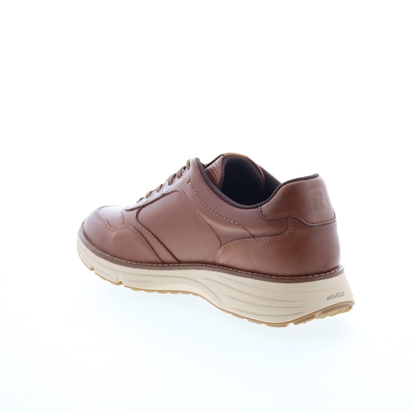 Rockport Weston Mens Brown Wide Leather Lace Up Lifestyle Sneakers Shoes