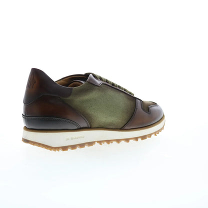 Di Bianco Roma Deco Gabardine SB308 Mens Green Lifestyle Sneakers Shoes