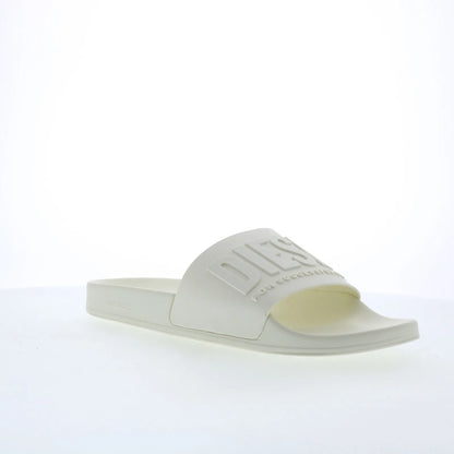 Diesel SA-Mayemi Y02499-P3859-T1015 Mens White Slides Sandals Shoes