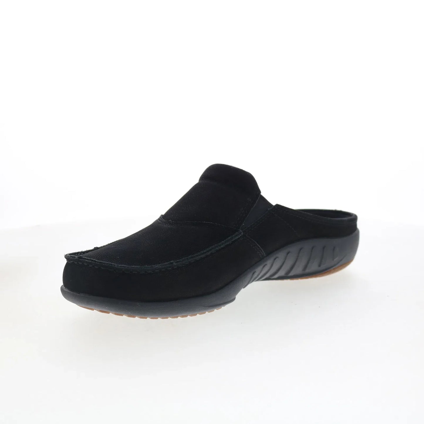 Spenco Siesta Slide Nubuck SP2011BLK Mens Black Clogs Slippers Shoes