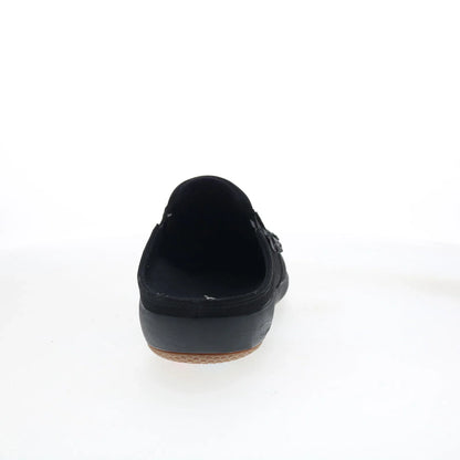 Spenco Siesta Slide Nubuck SP2011BLK Mens Black Clogs Slippers Shoes