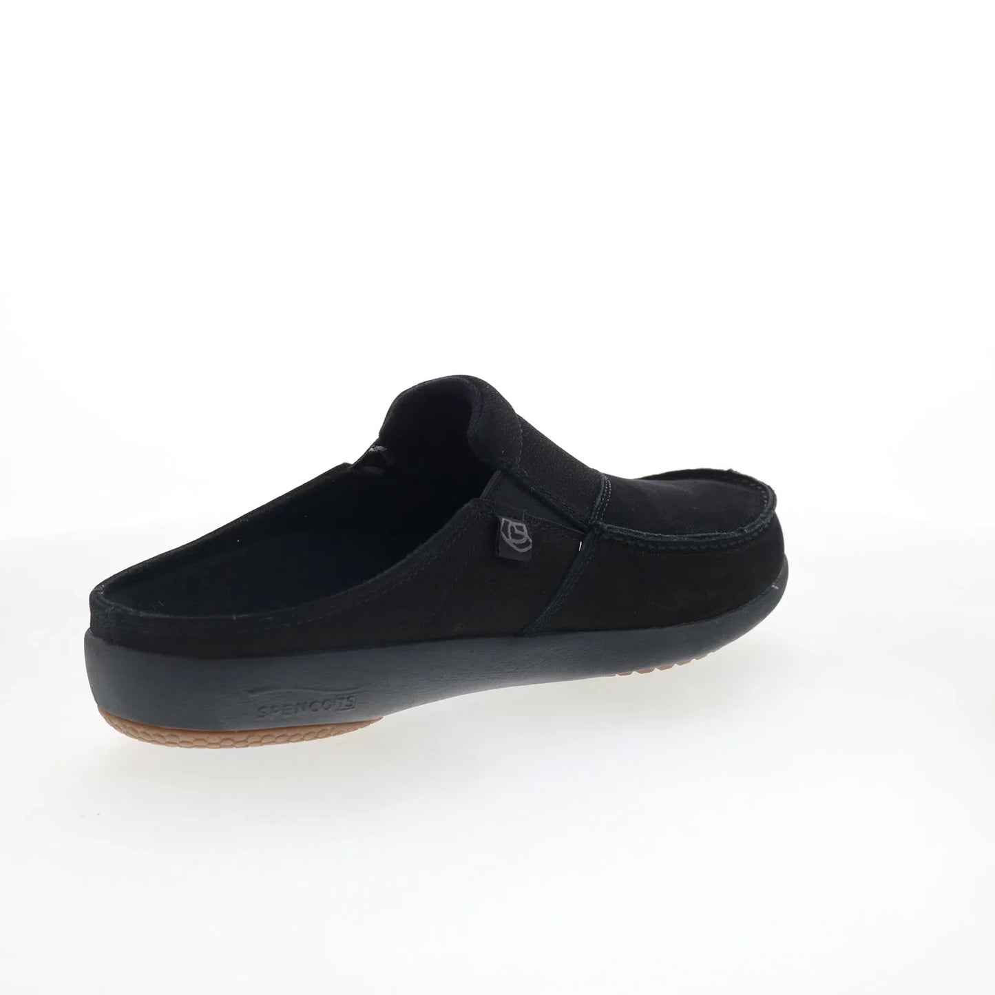 Spenco Siesta Slide Nubuck SP2011BLK Mens Black Clogs Slippers Shoes