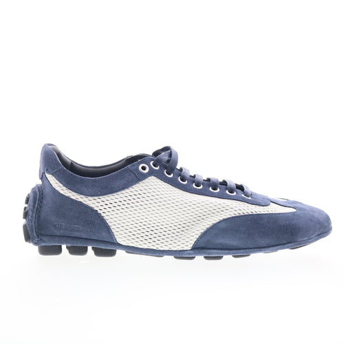 Di Bianco Silverstone Coco Mens White Suede Lifestyle Sneakers Shoes