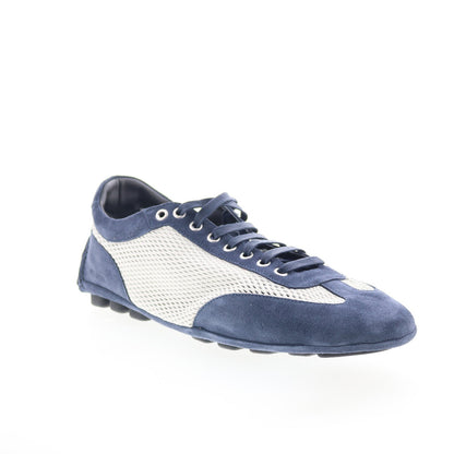 Di Bianco Silverstone Coco Mens White Suede Lifestyle Sneakers Shoes