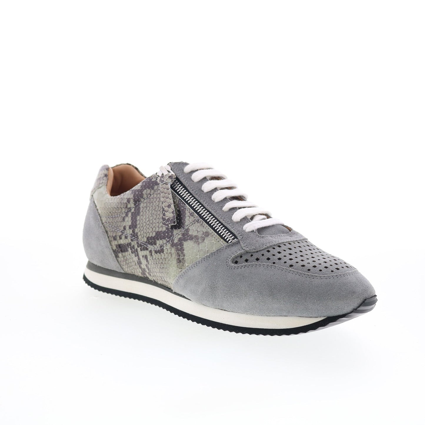 Trotters Infinity T2169-027 Womens Gray Wide Leather Lifestyle Sneakers Shoes