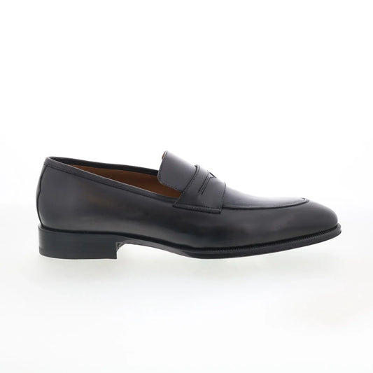 Pastori by Di Bianco Titus Mens Gray Leather Loafers & Slip Ons Penny Shoes
