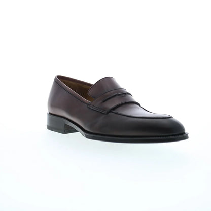 Pastori by Di Bianco Titus Mens Brown Leather Loafers & Slip Ons Penny Shoes