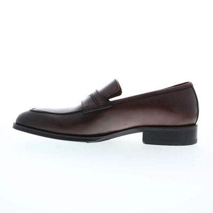 Pastori by Di Bianco Titus Mens Brown Leather Loafers & Slip Ons Penny Shoes