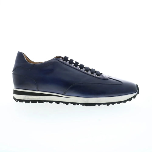 Di Bianco SB307 Mens Blue Leather Lace Up Lifestyle Sneakers Shoes