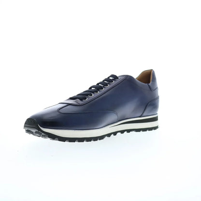 Di Bianco SB307 Mens Blue Leather Lace Up Lifestyle Sneakers Shoes