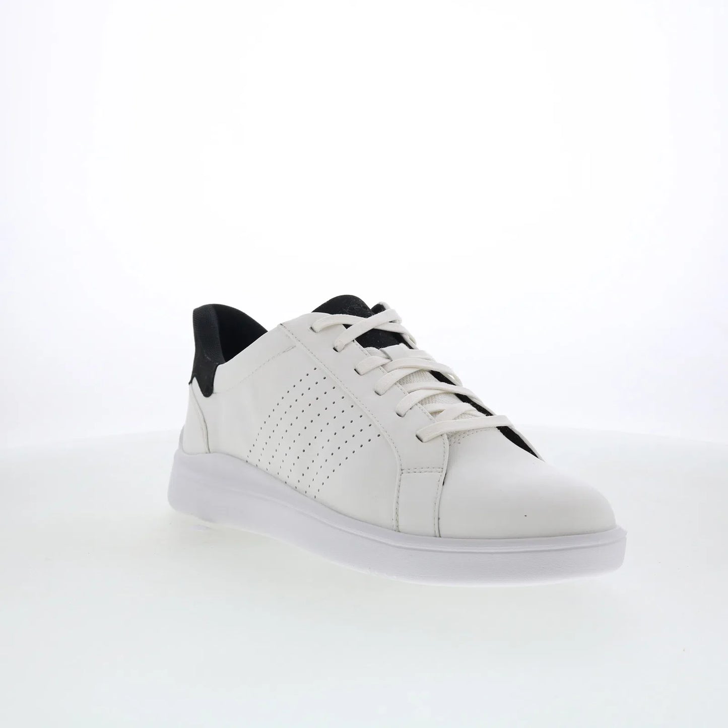 Rockport Tristen Lace Up Mens White Leather Lifestyle Sneakers Shoes