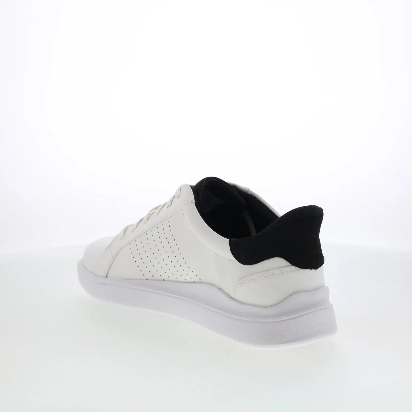 Rockport Tristen Lace Up Mens White Wide Leather Lifestyle Sneakers Shoes