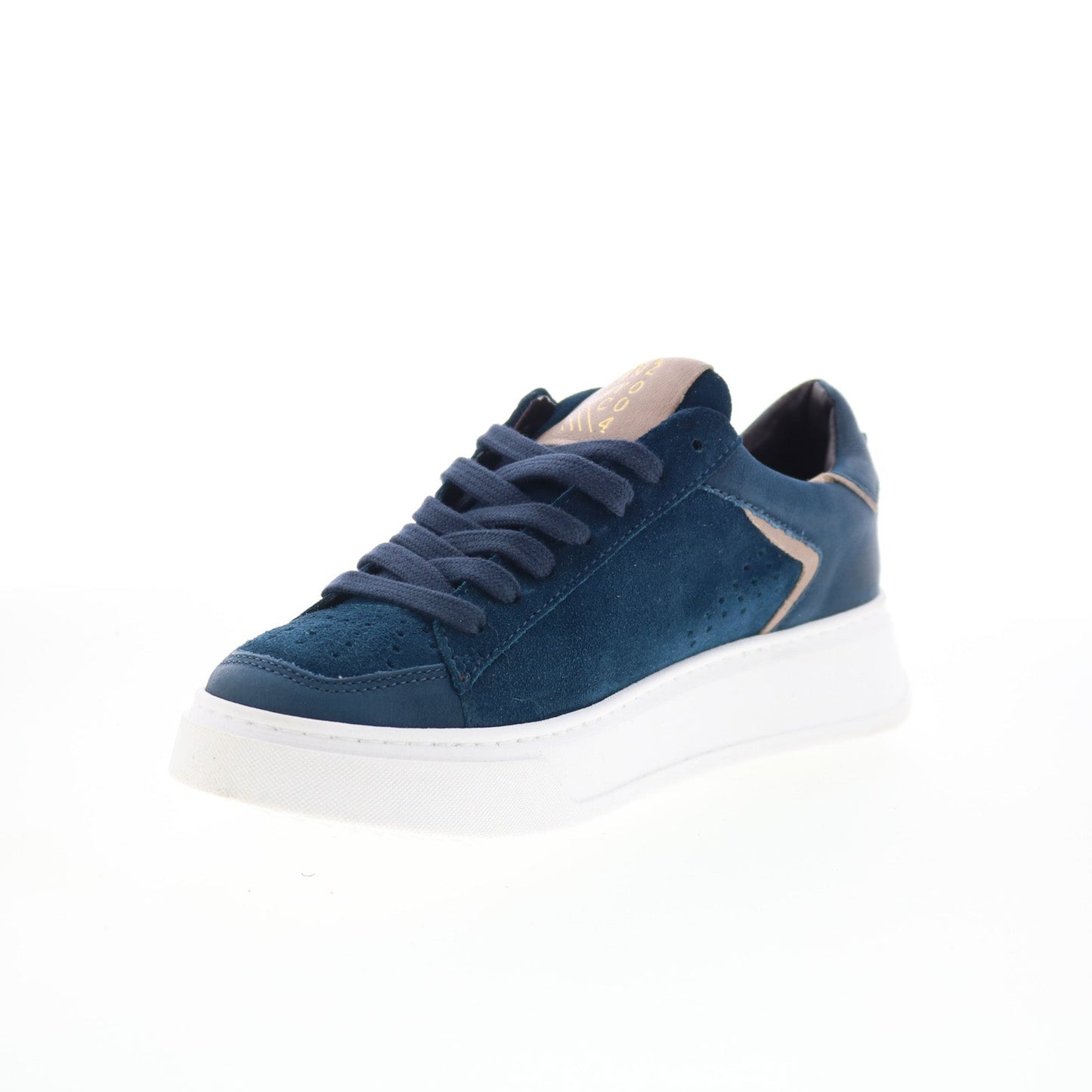 Miz Mooz Tristin Womens Blue Suede Lace Up Lifestyle Sneakers Shoes