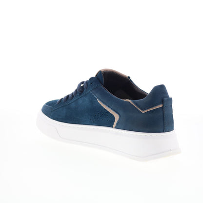 Miz Mooz Tristin Womens Blue Suede Lace Up Lifestyle Sneakers Shoes