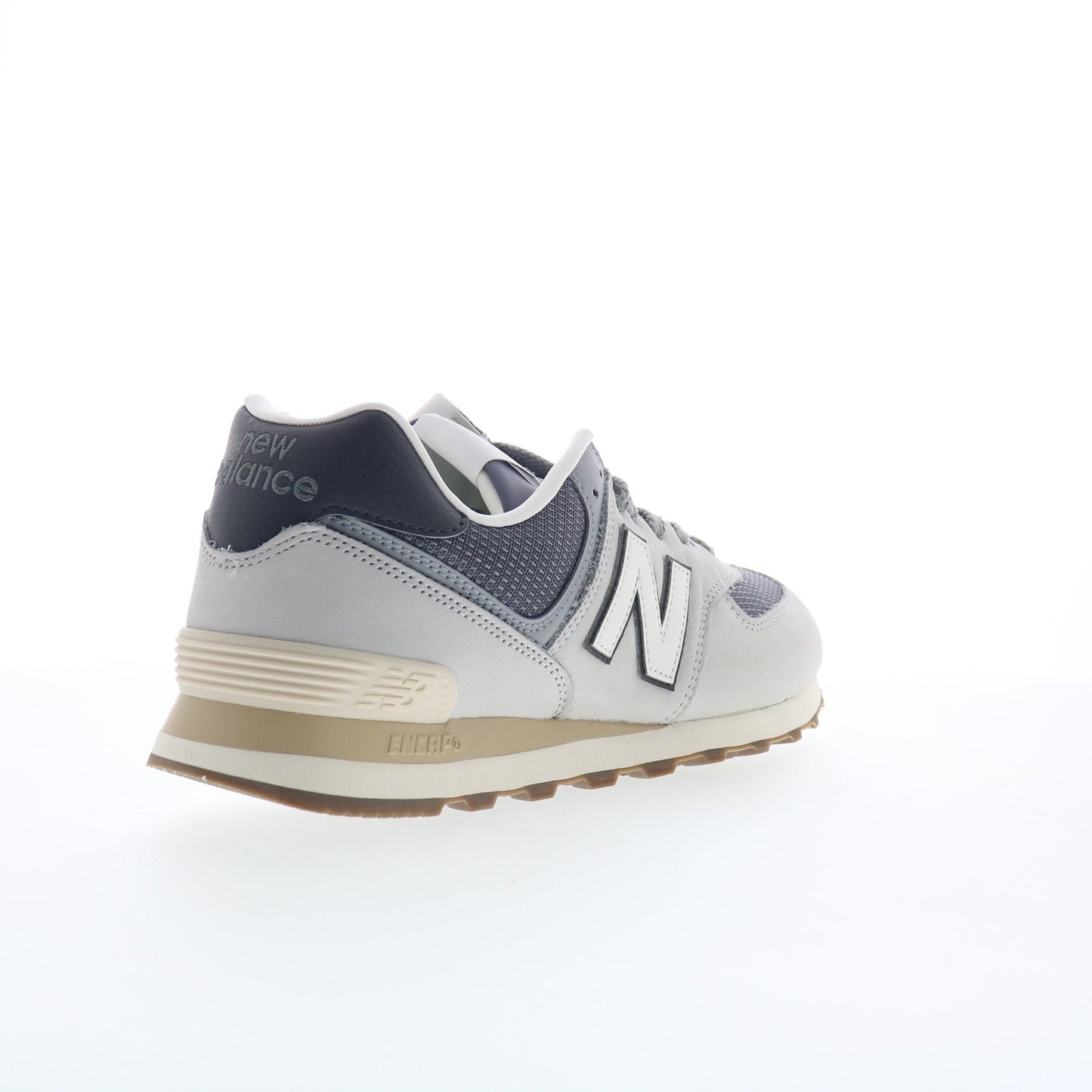 New Balance 574 U57418X Mens Gray Leather Lace Up Lifestyle Sneakers Shoes