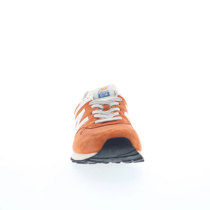 New Balance 574 U574VPA Mens Orange Suede Lace Up Lifestyle Sneakers Shoes