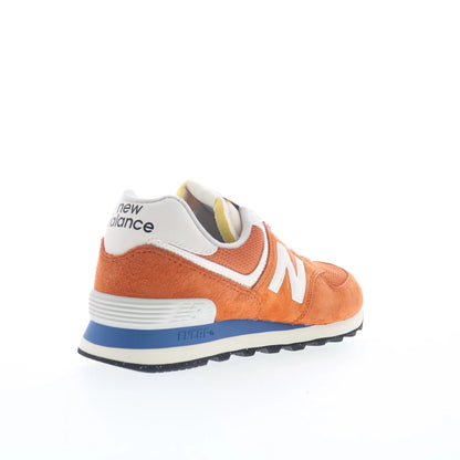 New Balance 574 U574VPA Mens Orange Suede Lace Up Lifestyle Sneakers Shoes