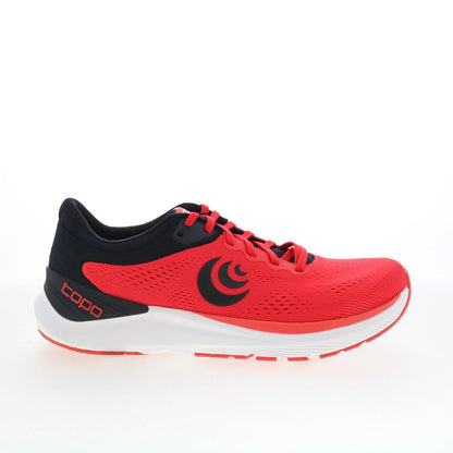 Topo UltraFly 4 M056 Mens Red Canvas Lace Up Athletic Running Shoes