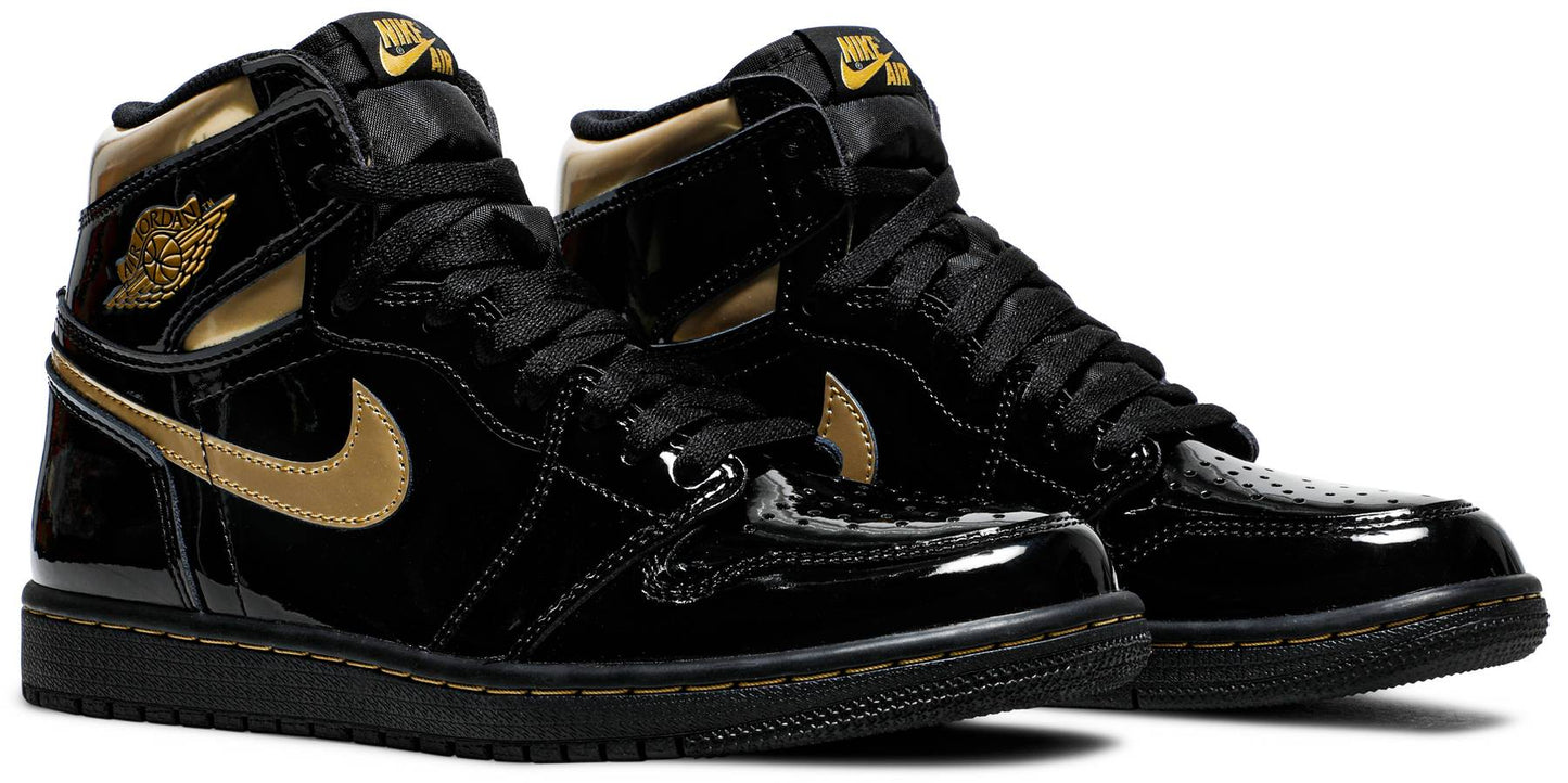 Nike Mens Air Jordan 1 Retro High OG Sneakers - 'Black Metallic Gold'