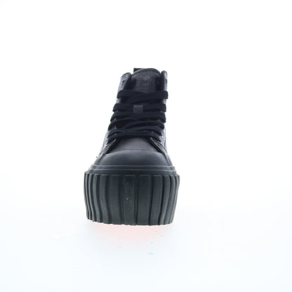 Diesel S-Hanami Mid W Womens Black Leather Lifestyle Sneakers Shoes