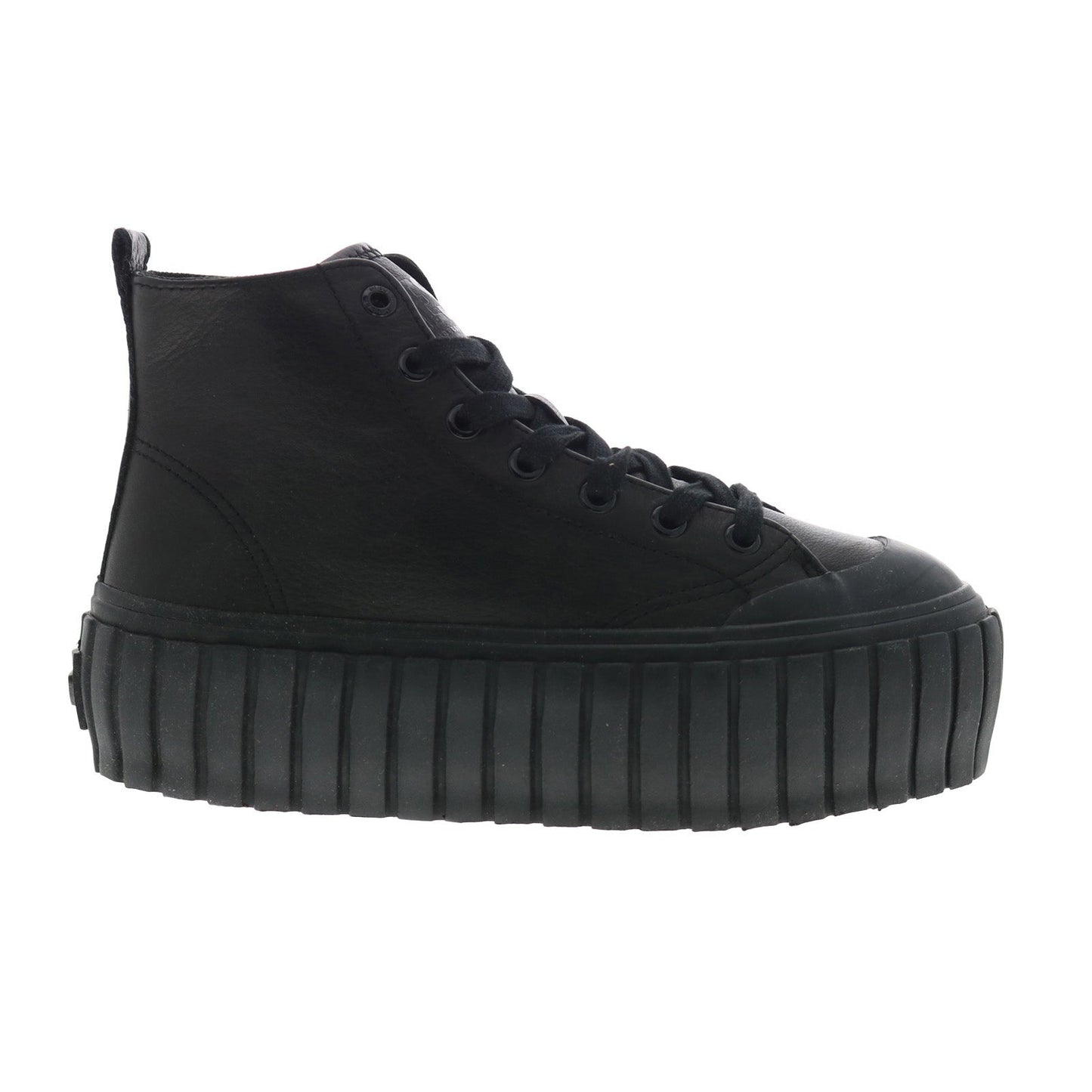 Diesel S-Hanami Mid W Womens Black Leather Lifestyle Sneakers Shoes