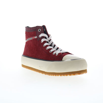 Diesel S-Principia Mid X Mens Red Suede Lifestyle Sneakers Shoes