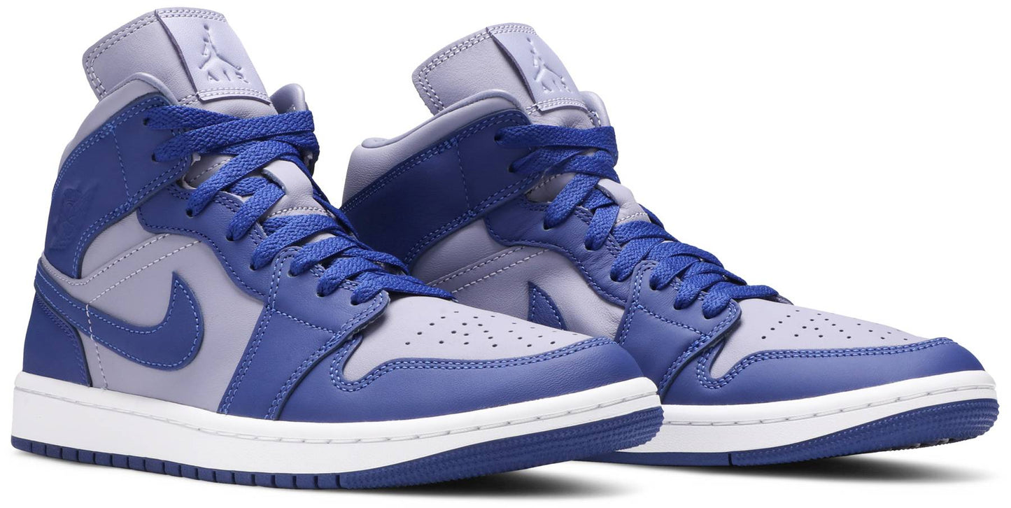 Nike Womens Air Jordan 1 Mid SE Sneakers - 'Iron Purple Deep Royal'