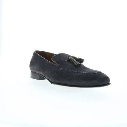Pastori by Di Bianco Zeno Suede Mens Gray Loafers & Slip Ons Casual Shoes